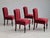 Danish Dinning Chairs in Oak Wood & Cherry-Red Velour, 1950s, Set of 4 For Sale - Image 18 of 18