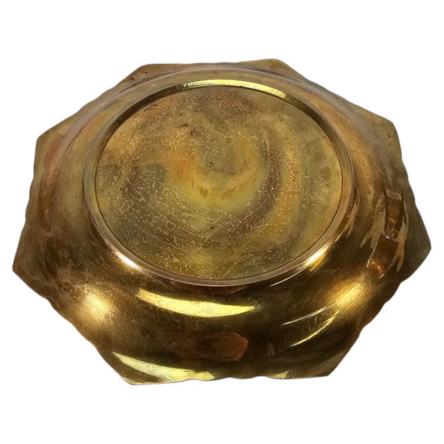 Gold Vintage Tibetan Jeweled Bronze Butter Lamp – Buddhist Temple Offering Vessel For Sale - Image 8 of 10