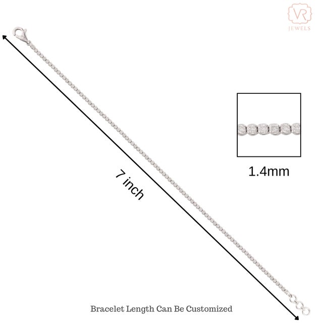 Round Diamond Sleek Tennis Bracelet in 18k White Gold For Sale In New York - Image 6 of 10