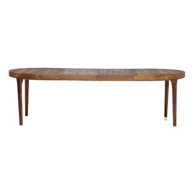 Danish Oval Extendable Dining Table in Teak, 1960s For Sale