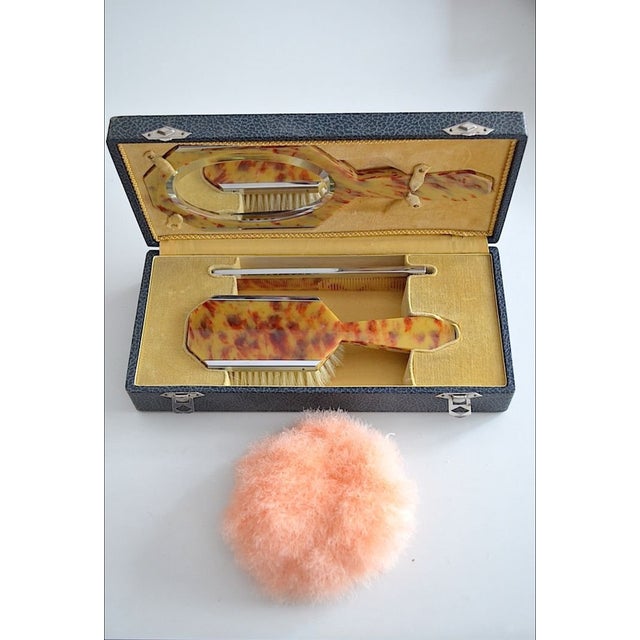 Art Deco Mirror, Brush, and Comb, 1920s, Set of 5 For Sale - Image 10 of 10