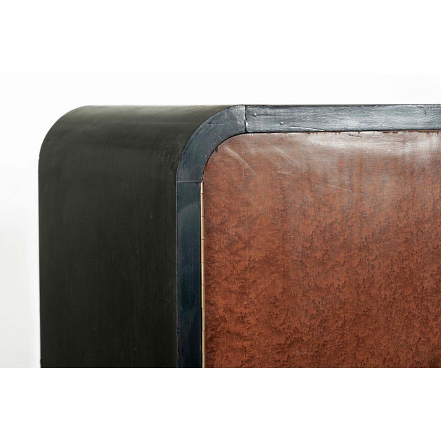 Antique Art Deco Maple Wood Mirrored Armoire Cabinet 1930s For Sale In Detroit - Image 6 of 15