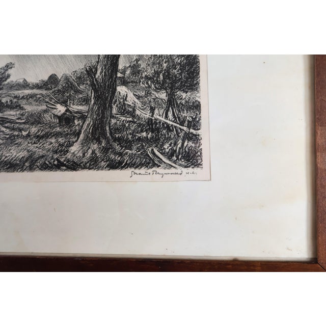 A signed impression of Wind and Rain, a documented 1931 lithograph by American painter, printmaker and illustrator Grant...