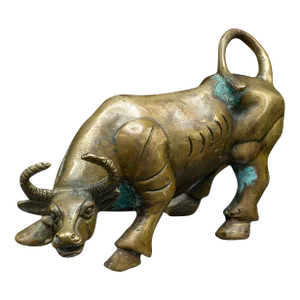 1900s Small Antique Victorian Bronze Decorative Water Buffalo