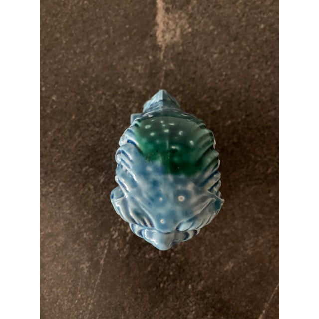 Vintage Blue Glazed Ceramic Chinese Foo Dog Sculpture For Sale In New York - Image 6 of 7