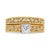 Early 21st Century 14K Yellow Gold Plated .925 Sterling Silver 1/5 Cttw Diamond Art Deco Style Engagement Ring Bridal Set (I-J Color, I3 Clarity) - Ring Size 8 For Sale - Image 5 of 7