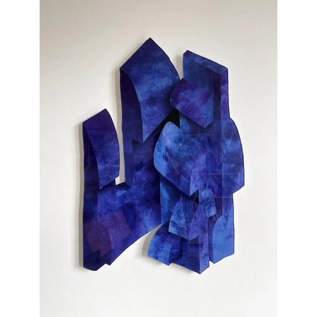 Contemporary Velvet Realities Blue Wall Sculpture by Sven Jansse For Sale - Image 3 of 12