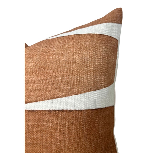 Art Deco Stacked Pillow Cover in Clay, 22x22 Pillow For Sale - Image 3 of 5