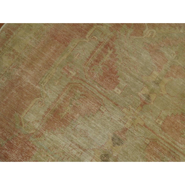 Vintage Zabihi Collection Soft Pink Oushak Gallery Size Rug - 6'3" x 11'9" For Sale - Image 9 of 10
