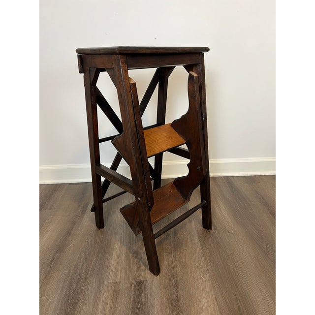 Vintage Wood Folding Step Stool | Chairish