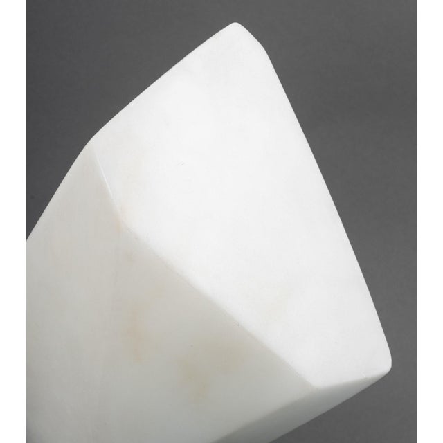 Contemporary Modernist Abstract White Marble Sculpture, 1986 For Sale - Image 3 of 9