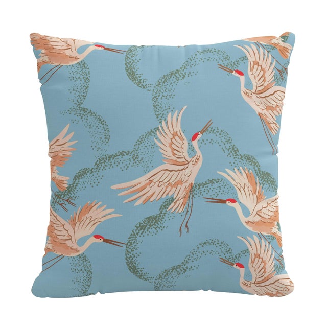 Not Yet Made - Made To Order 18" Indoor/Outdoor Pillow in Crane Flock Blue For Sale - Image 5 of 5