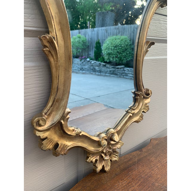 Wood Italian Rococo Style Giltwood Wall Mirror For Sale - Image 7 of 10