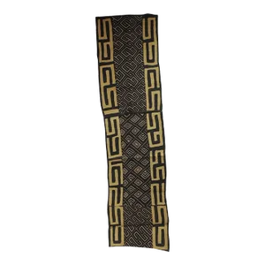 Vintage Yellow and Black African Applique Kuba Textile Panel