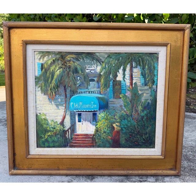 Original oil painting by Florida artist Phyllis Pransky, depicting the historic Old Marco Inn on Marco Island, Florida....