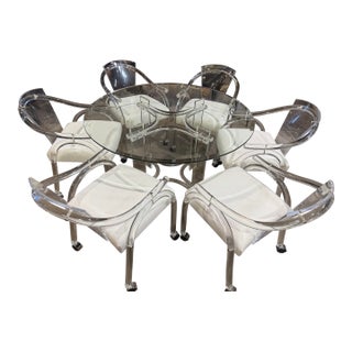 Charles Hollis Jones Attributed Lucite Dining Set For Sale