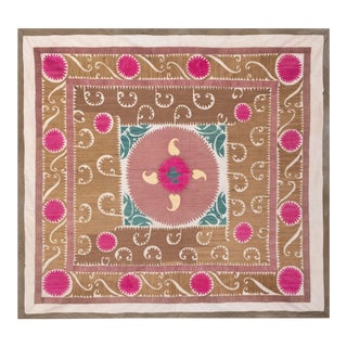 Suzani Brown Wall Decor - Tribal Textile For Sale