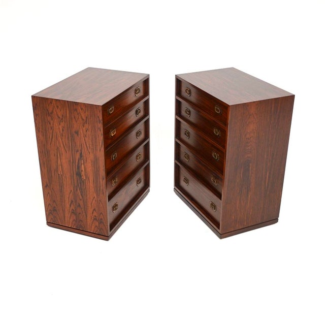 Mid-Century Modern Vintage Danish Bedside Chests by Henning Korch for Silkeborg, 1960s, Set of 2 For Sale - Image 3 of 13