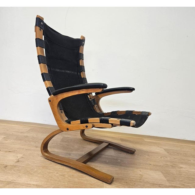 Kengu Leather Lounge Chair by Elsa & Nordahl Solheim Rybo Rykken, 1965 For Sale - Image 13 of 14