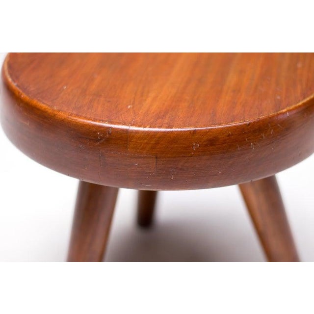 Mahogany Berger Stool from Charlotte Perriand, 1960s For Sale - Image 3 of 9