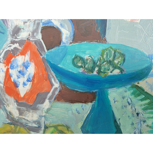 Mid-Century Modern 1960s Mid Century Modern Still Life Painting by Swedish Artist Gerhard Karlmark For Sale - Image 3 of 18