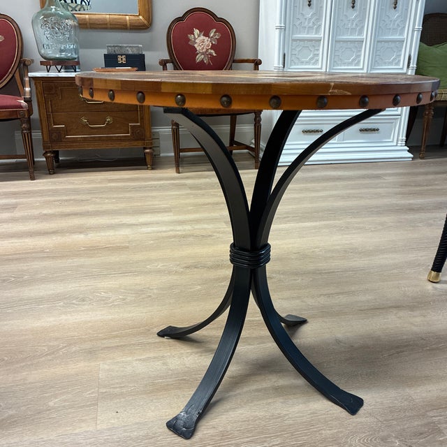 Rustic Late 20th Century Western Heritage Ghostwood and Wrought Iron Saloon Side Table For Sale - Image 3 of 5