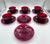 1930's Baltic Royal Ruby by Anchor Hocking Cup & Saucer 12pc Set For Sale In Palm Springs - Image 6 of 11