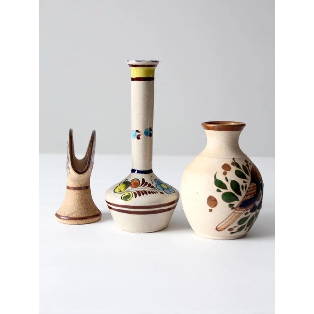 Ceramic Vintage Tonala Pottery Set of 3 For Sale - Image 7 of 11