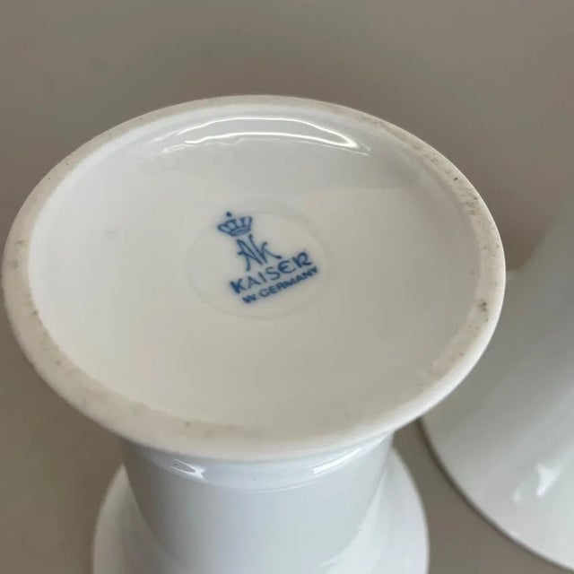 Op Art German White Porcelain Vases from AK Kaiser, 1970s, Set of 2 For Sale - Image 16 of 18