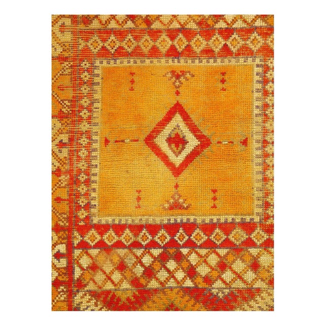 Beautiful Vintage Gold Color Background Moroccan Rug, Country of Origin: Morocco, Circa Date: Mid 20th Century ' Stacked...