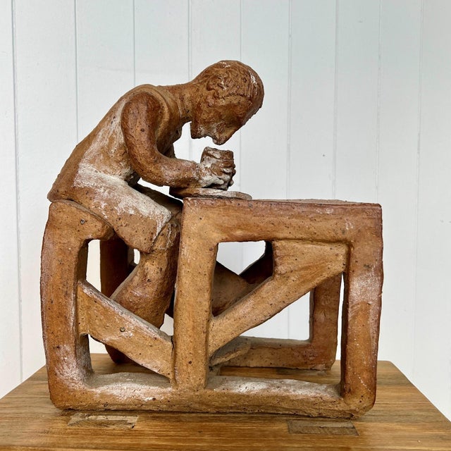 A delightful Potter at Work Clay Sculpture. Nicely executed and a lovely decorative piece sourced in France. Great gift...