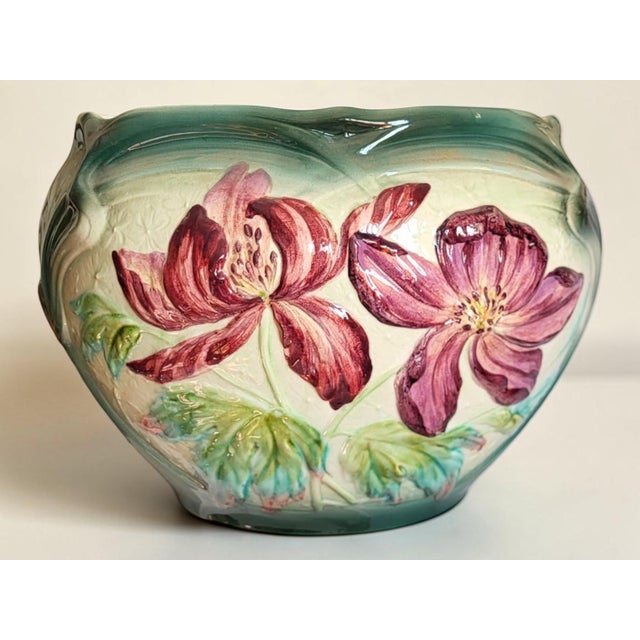19th Century Art Nouveau Earthenware Cachepot from Longchamp, 1890s For Sale - Image 12 of 12