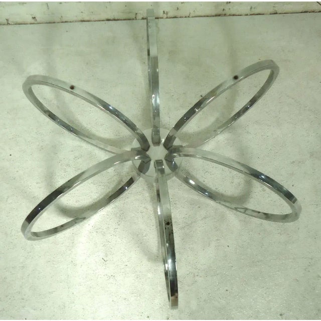 Midcentury Chrome & Glass Coffee Table For Sale - Image 4 of 7