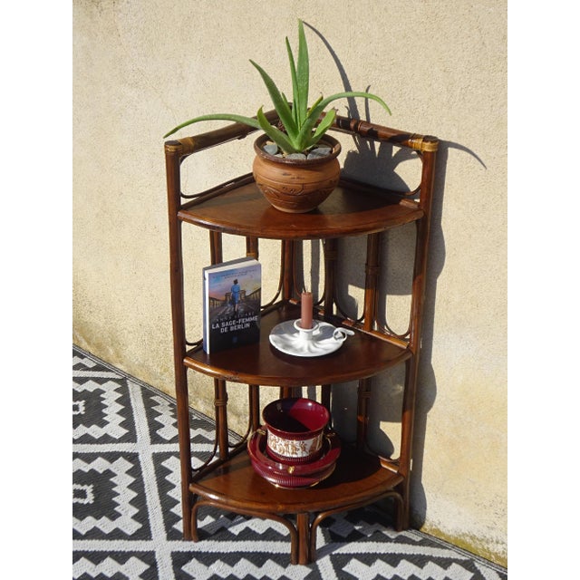 Rattan Corner Shelves, 1980s, Set of 2 For Sale - Image 6 of 14