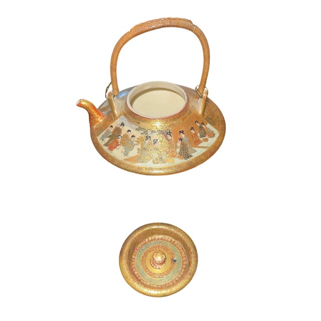 Ceramic Meiji Period Japanese Satsuma Porcelain Tea Set, 19th Century. For Sale - Image 7 of 12