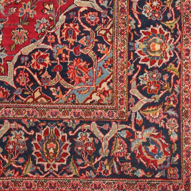Keshan Rug in Cotton and Wool For Sale - Image 6 of 10