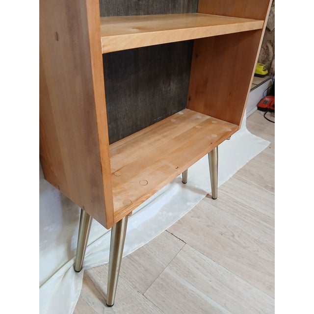 Custom Solid Birch Mid-Century Modern Bookcase With Hairpin Legs For Sale - Image 18 of 18