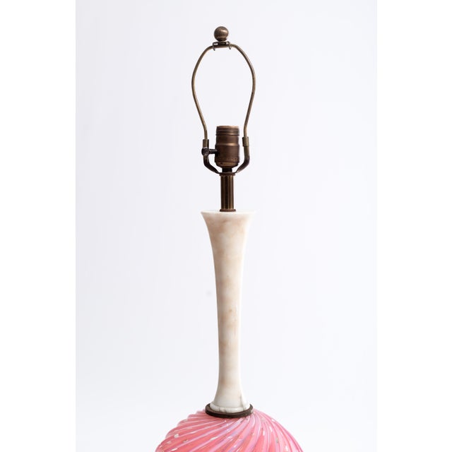 Stone Murano Glass & Alabaster Table Lamps attributed to Archimede Seguso, 1960s, Set of 2 For Sale - Image 7 of 8