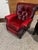 Traditional Barcalounger Full Crimson Leather Recliner For Sale - Image 3 of 4