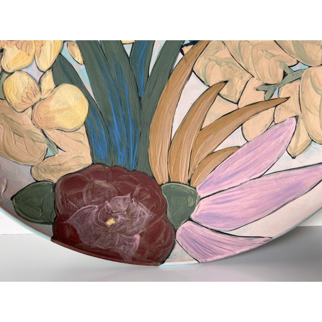 Diana Larens " Tropicals " Hand Painted Art Pottery Plate For Sale - Image 4 of 12