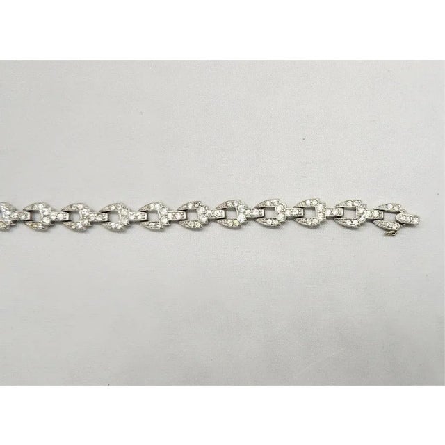 Rhinestone Bracelet, Weiss, circa 1950s-60s. j-brcs651