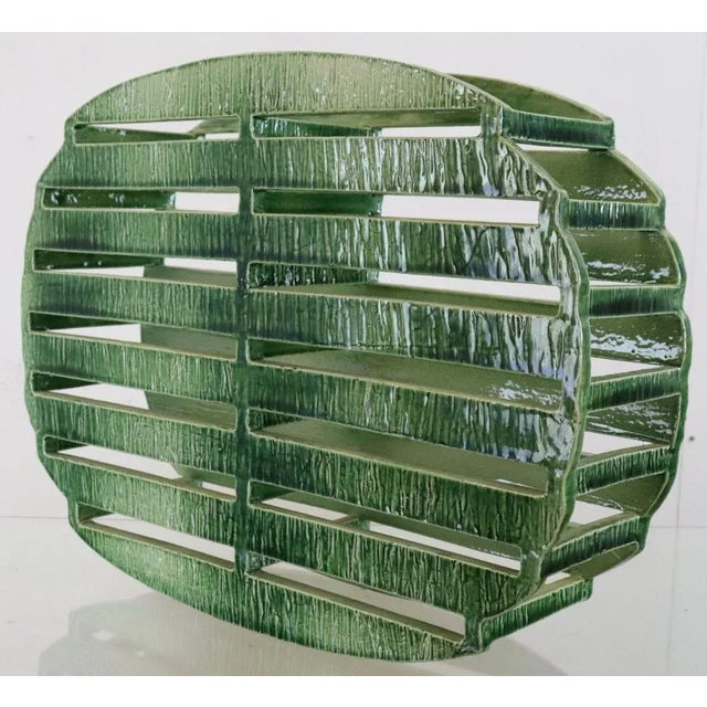 Mid-Century Ceramic Green Artwork For Sale - Image 6 of 8