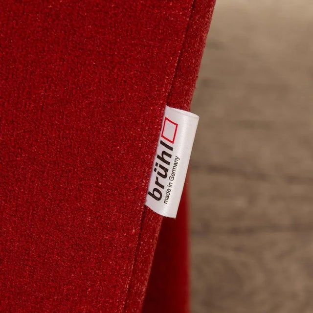 Textile Brühl Moule Fabric Corner Sofa Red Chaise Longue Right Manual Function Relaxation Function Sofa Couch For Sale - Image 7 of 12