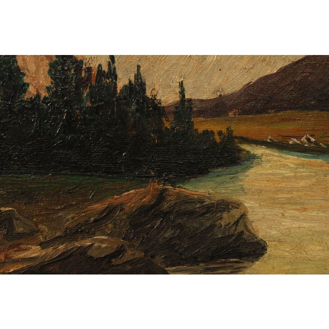 Continental School Mountain Landscape Oil Painting, Signed For Sale - Image 13 of 18
