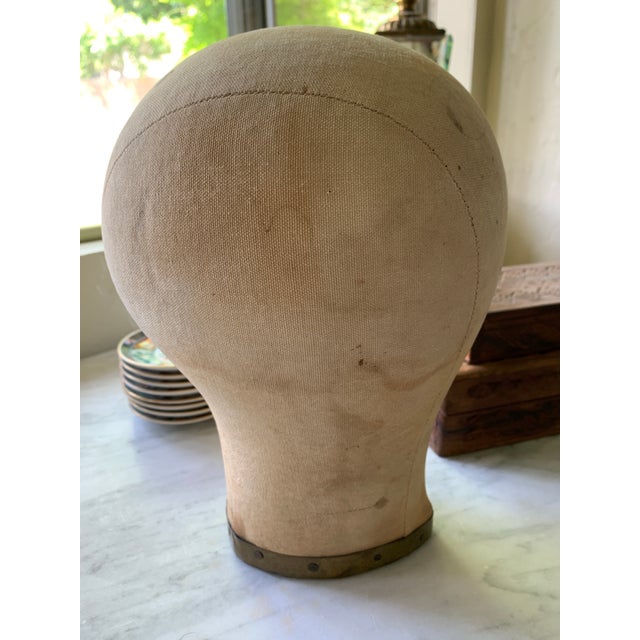 Vintage Mannequin Head Canvas Millinery Hat Shop Display For Sale In Palm Springs - Image 6 of 10