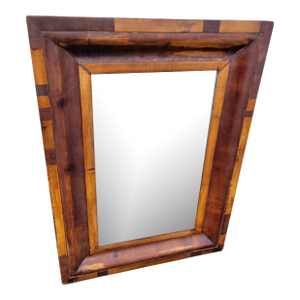 Antique 19th Century American Empire Flame Mahogany Rectangular Wall Mirror