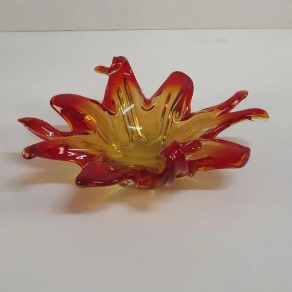 Vintage Orange Murano Glass Bowl For Sale - Image 4 of 9