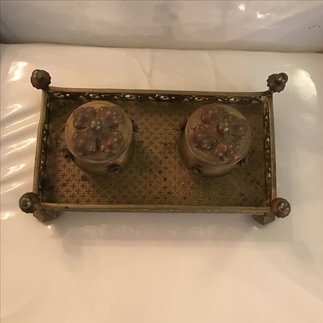 1910s Bronze French Inkwell For Sale - Image 5 of 8