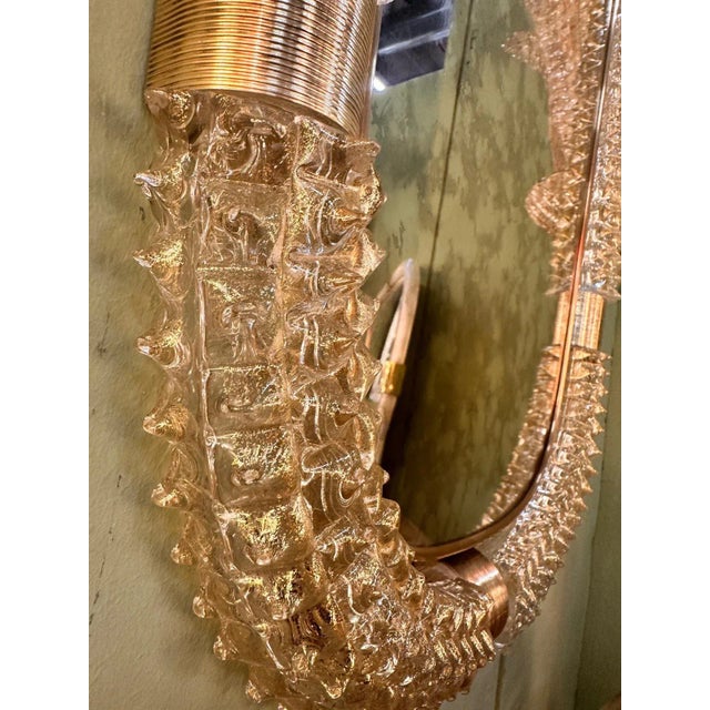2010s Luxury "Rostrato" Murano Glass Wall Mirror in Barovier Style For Sale - Image 5 of 8