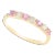 0.35 Ctw Pink Sapphire and Diamond Band 14k Solid Yellow Gold Size 6 For Sale